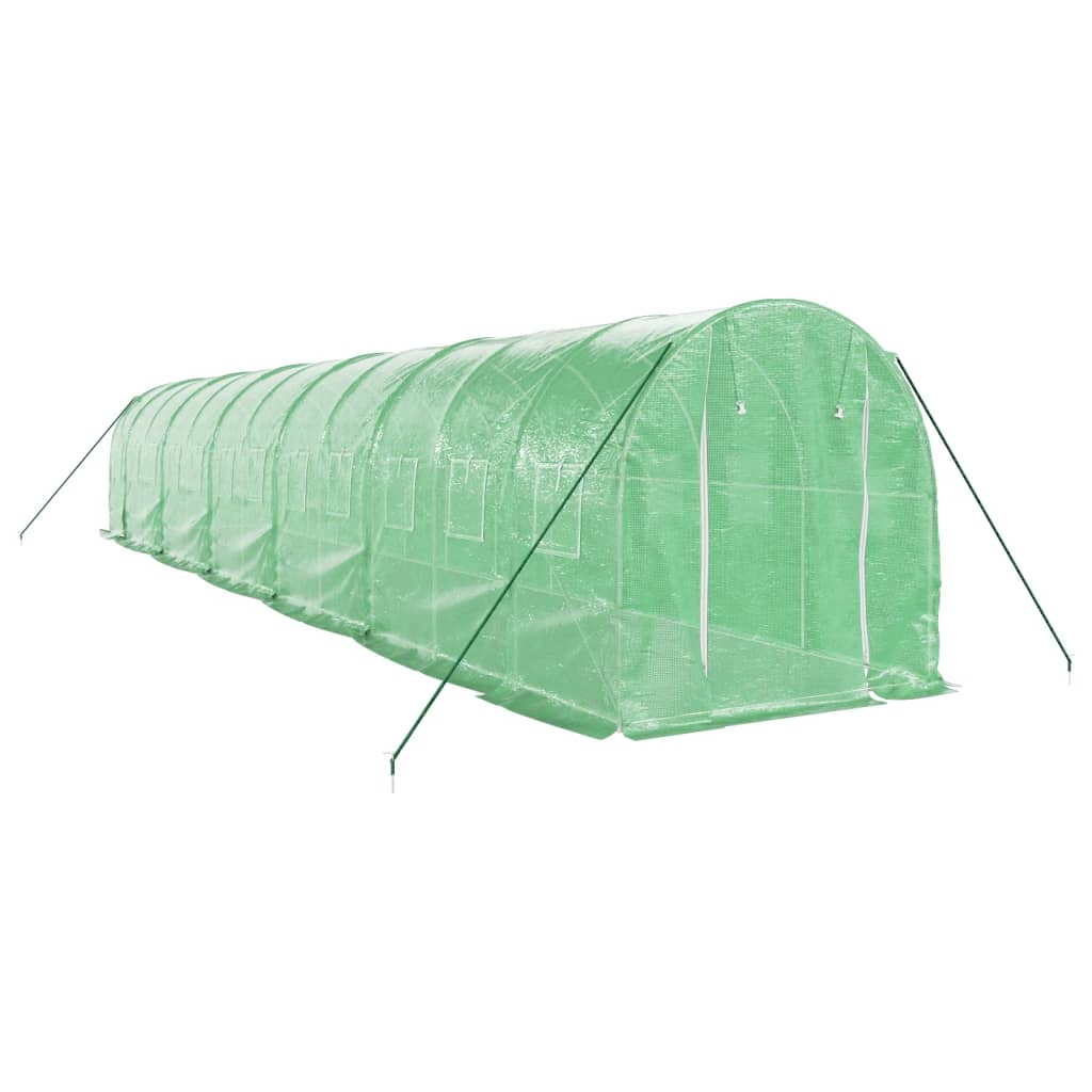 Greenhouse with Steel Frame Green 24 m? 12x2x2 m