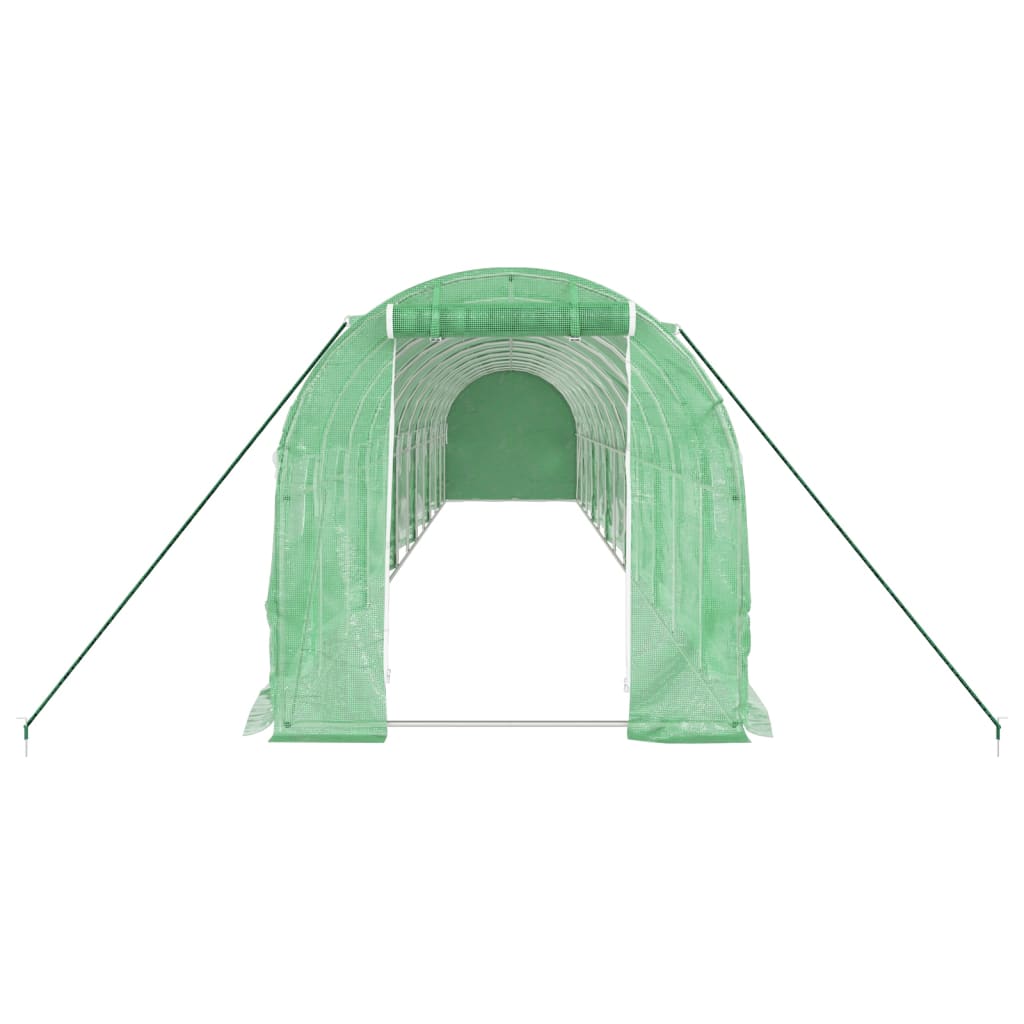 Greenhouse with Steel Frame Green 24 m? 12x2x2 m