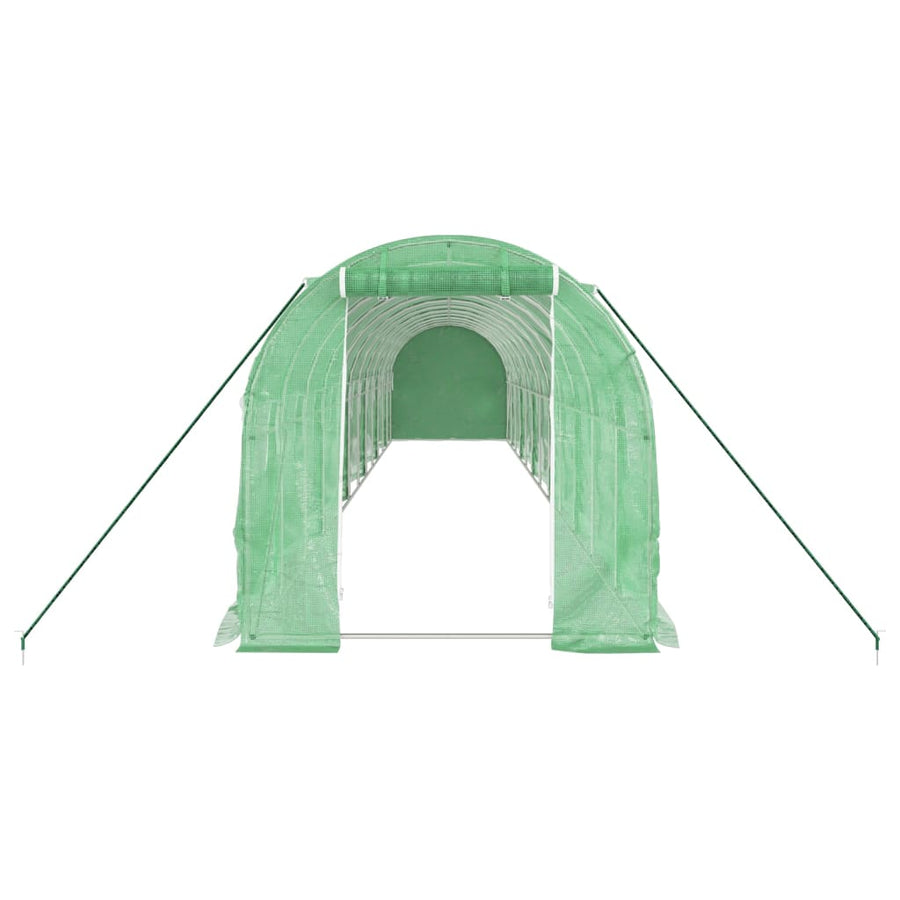 Greenhouse with Steel Frame Green 24 m? 12x2x2 m