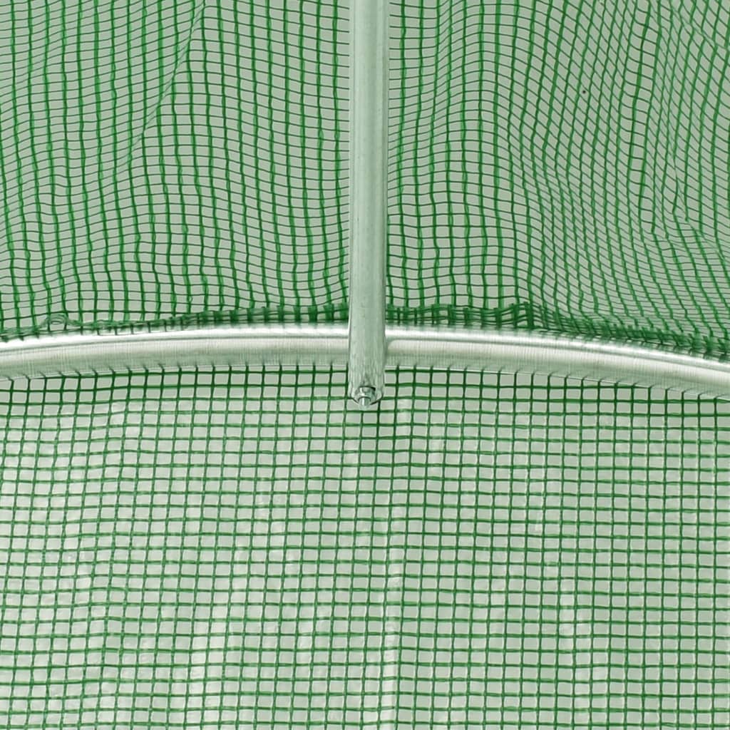Greenhouse with Steel Frame Green 24 m? 12x2x2 m