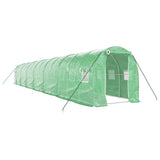 Greenhouse with Steel Frame Green 28 m² 14x2x2 m - Front View