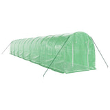 Greenhouse with Steel Frame Green 28 m² 14x2x2 m - Side View