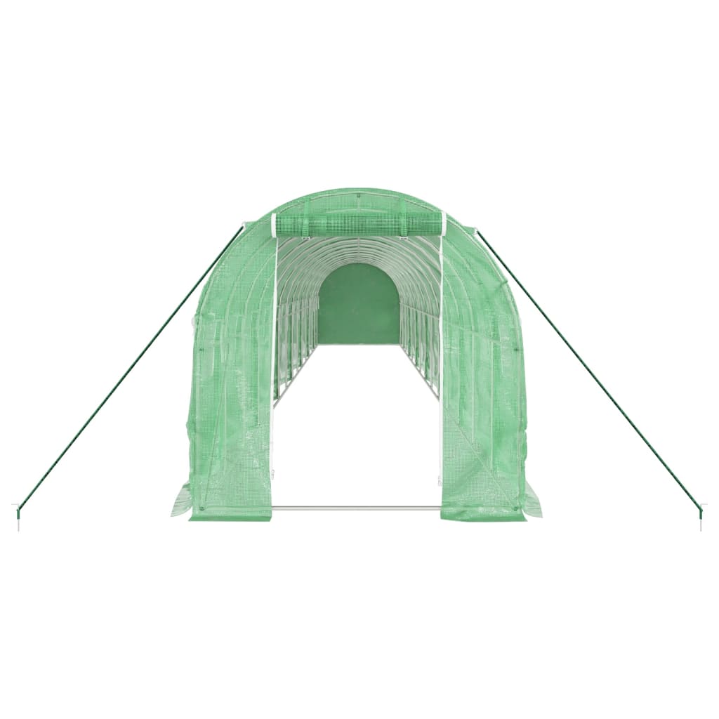 Greenhouse with Steel Frame Green 28 m? 14x2x2 m