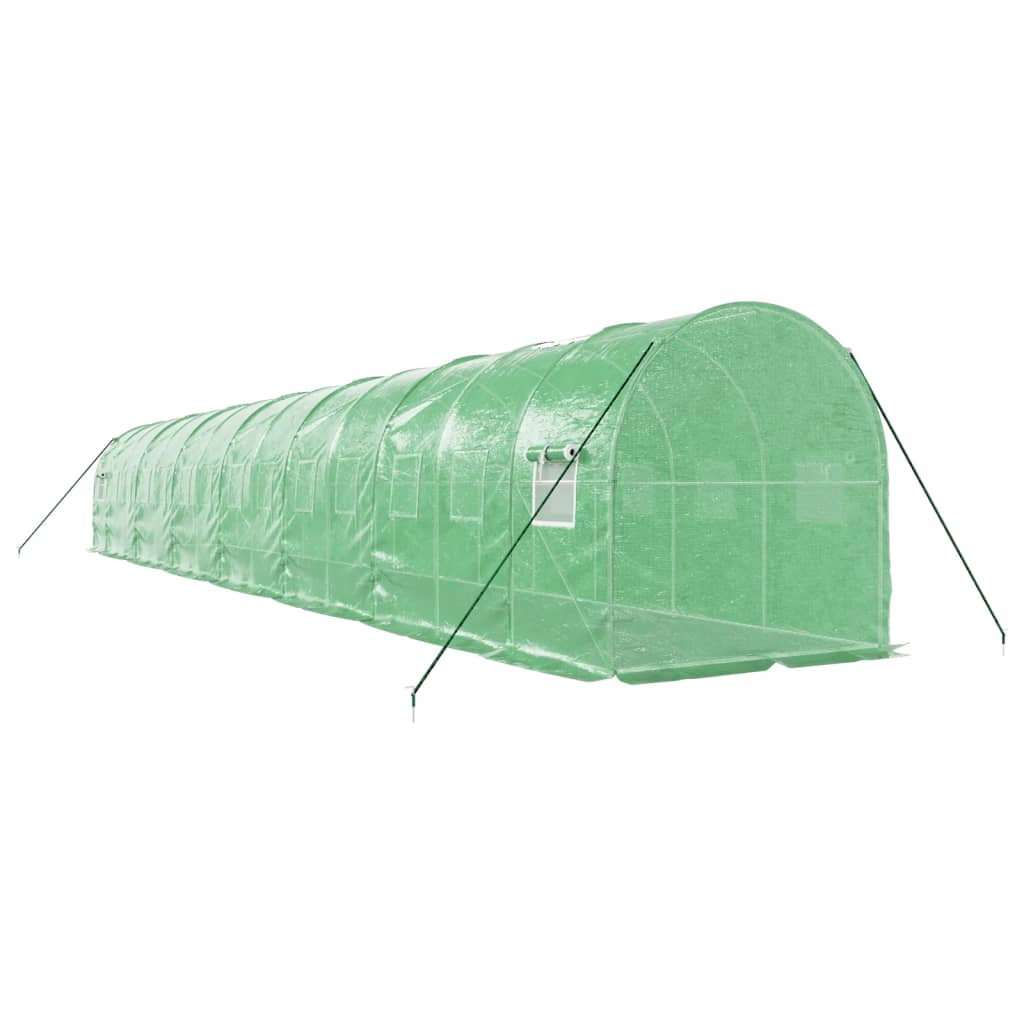 Greenhouse with Steel Frame Green 28 m? 14x2x2 m