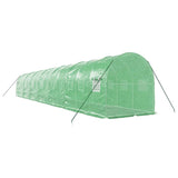 Greenhouse with Steel Frame Green 28 m² 14x2x2 m - Rear View