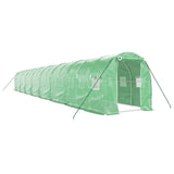 Greenhouse with Steel Frame Green 32 m? 16x2x2 m
