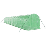 Greenhouse with Steel Frame Green 32 m? 16x2x2 m