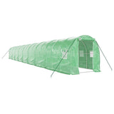 Greenhouse with Steel Frame Green 36 m² 18x2x2 m - Front View