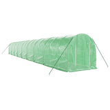 Greenhouse with Steel Frame Green 36 m² 18x2x2 m - Side View