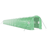 Greenhouse with Steel Frame Green 48m² 24x2x2 m - Front View