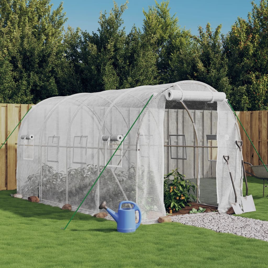Greenhouse with Steel Frame White 8 m? 4x2x2 m