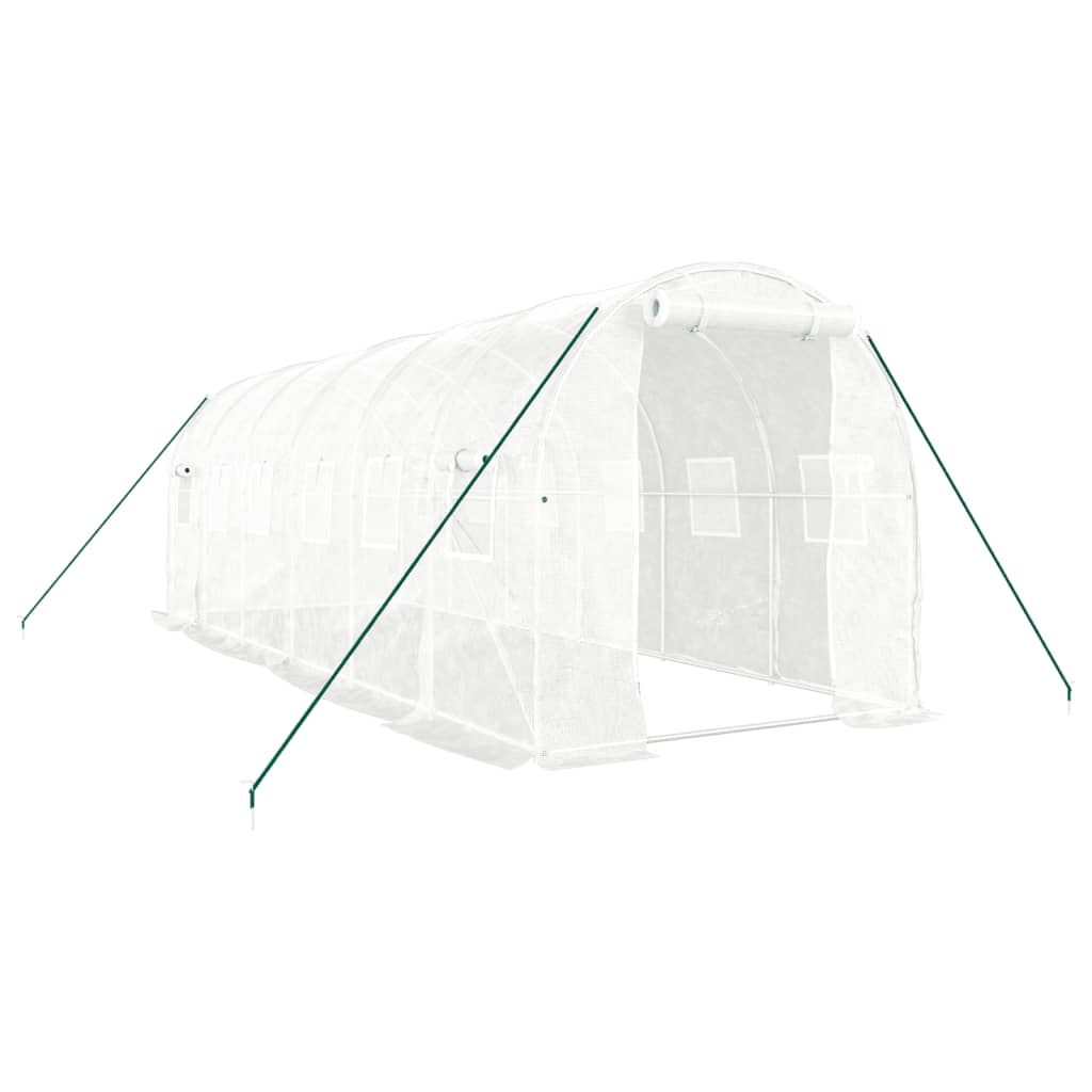 Greenhouse with Steel Frame White 12 m? 6x2x2 m