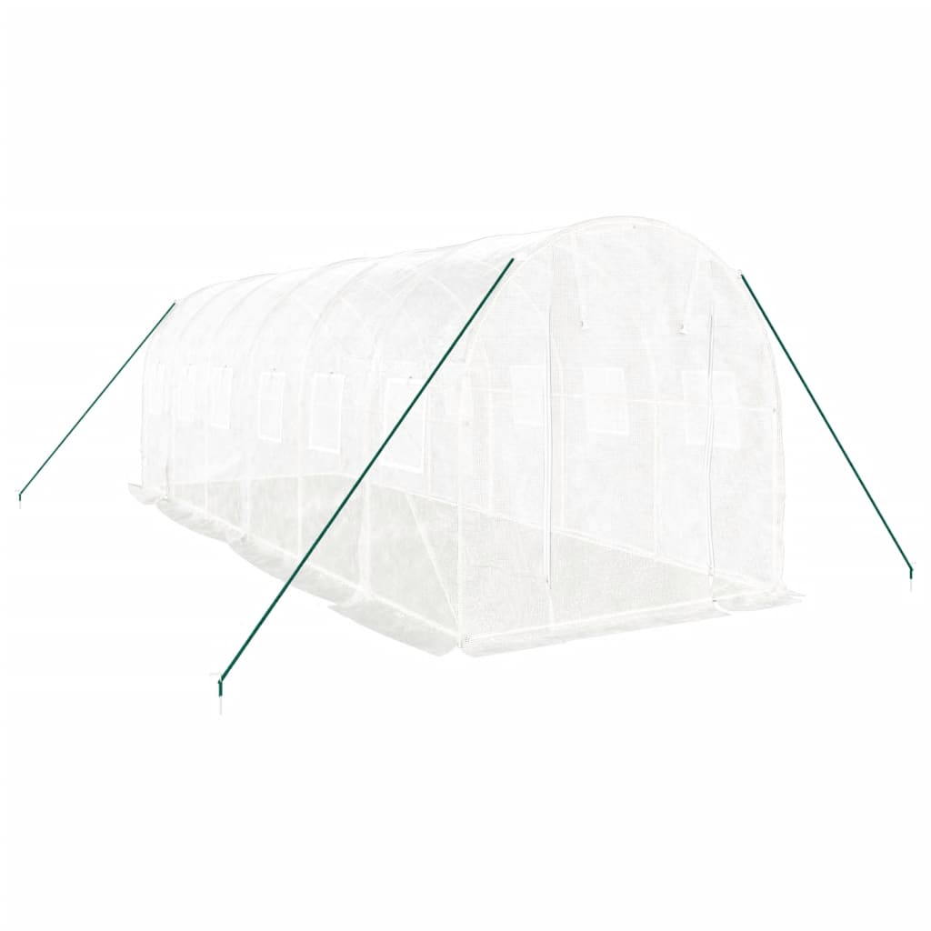 Greenhouse with Steel Frame White 12 m? 6x2x2 m