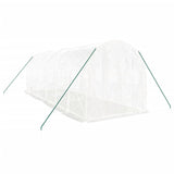 Greenhouse with Steel Frame White 12 m² 6x2x2 m - Side View