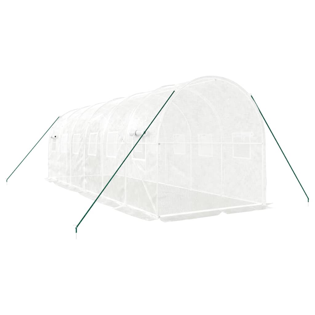 Greenhouse with Steel Frame White 12 m? 6x2x2 m
