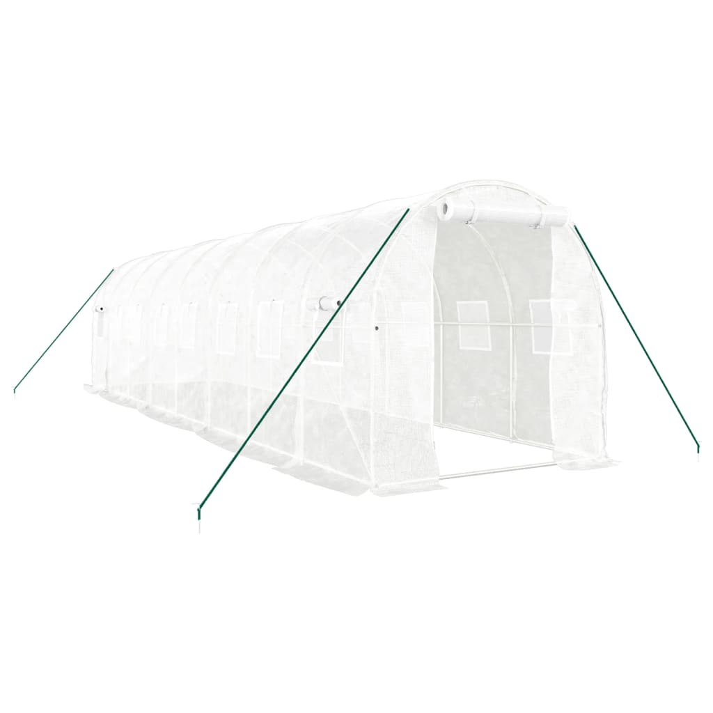 Greenhouse with Steel Frame White 16 m? 8x2x2 m
