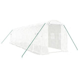 Greenhouse with Steel Frame White 16 m? 8x2x2 m - Front View