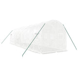 Greenhouse with Steel Frame White 16 m? 8x2x2 m - Rear View