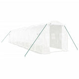 Greenhouse with Steel Frame White 20 m? 10x2x2 m