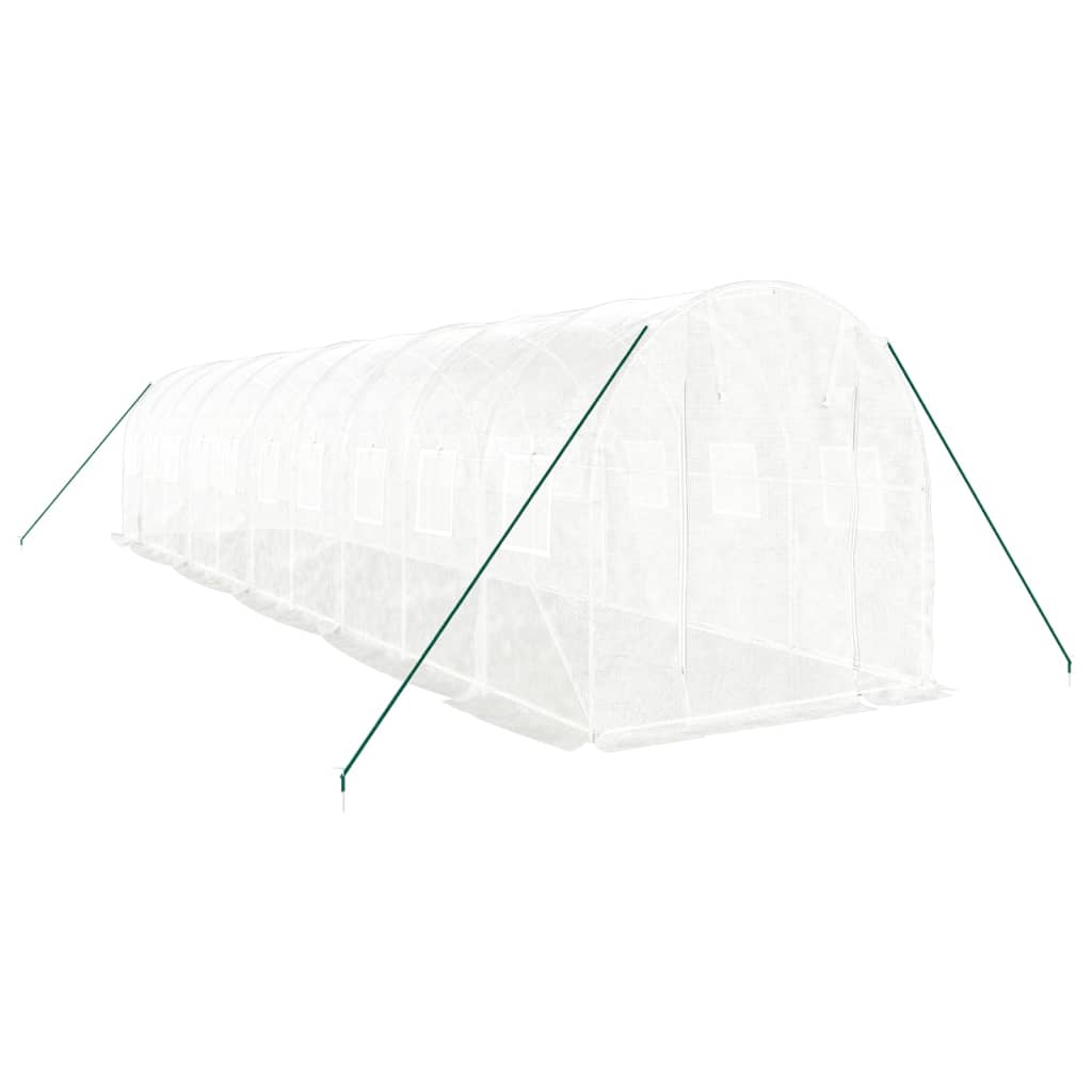 Greenhouse with Steel Frame White 20 m? 10x2x2 m