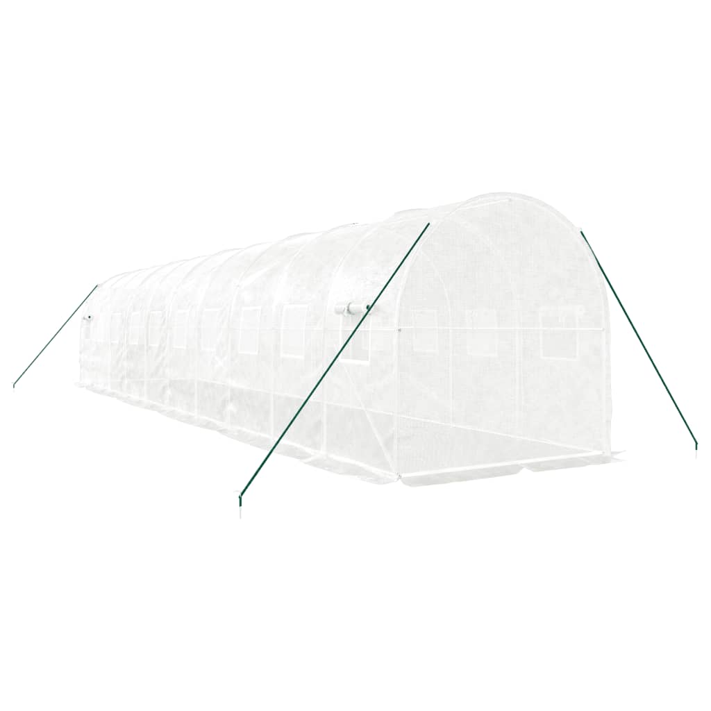 Greenhouse with Steel Frame White 20 m? 10x2x2 m