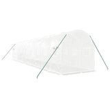 Greenhouse with Steel Frame White 20 m² 10x2x2 m - Rear View