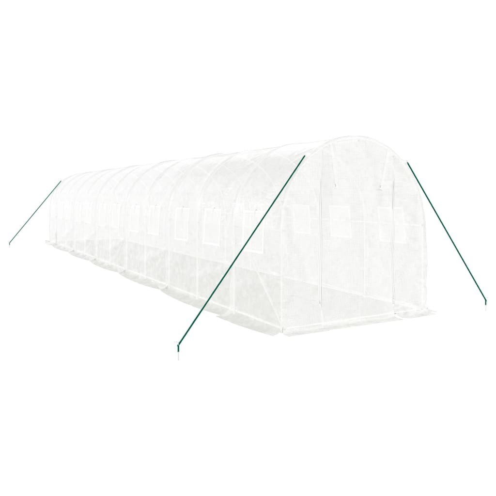 Greenhouse with Steel Frame White 24 m? 12x2x2 m