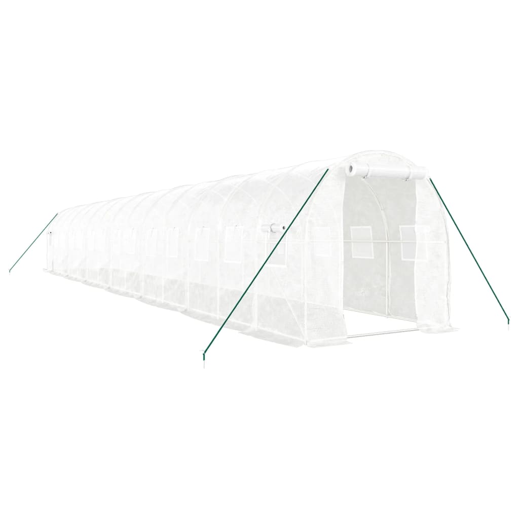 Greenhouse with Steel Frame White 28 m? 14x2x2 m