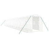 Greenhouse with Steel Frame White 28 m? 14x2x2 m