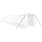 Greenhouse with Steel Frame White 28 m? 14x2x2 m
