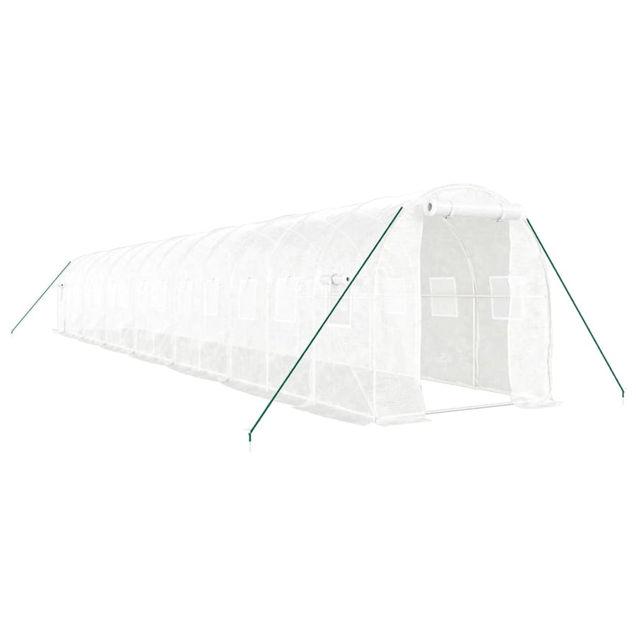 Greenhouse with Steel Frame White 28 m? 14x2x2 m