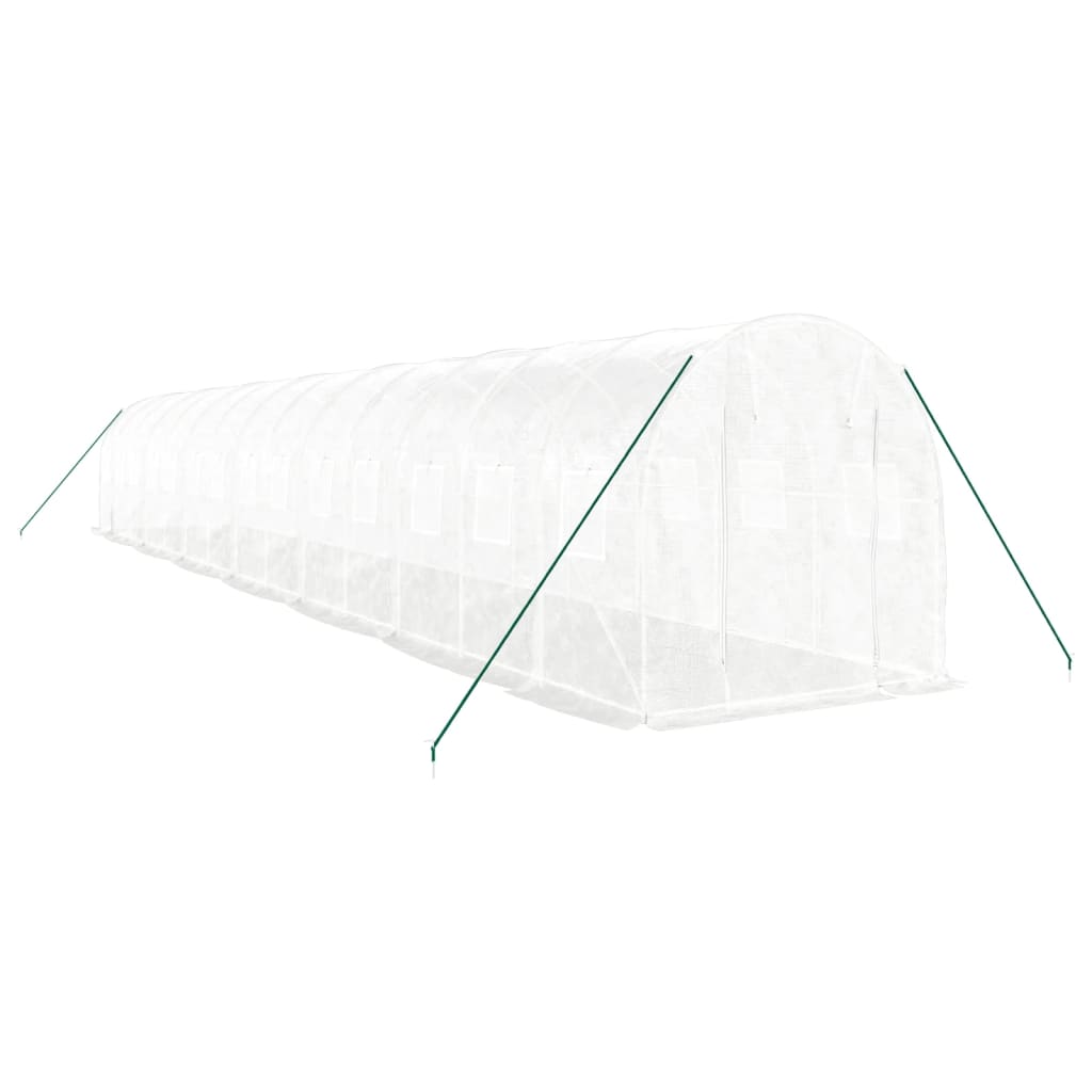 Greenhouse with Steel Frame White 28 m? 14x2x2 m