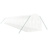 Greenhouse with Steel Frame White 28 m? 14x2x2 m