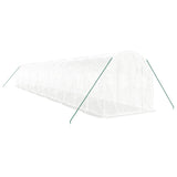 Greenhouse with Steel Frame White 28 m² 14x2x2 m - Side View