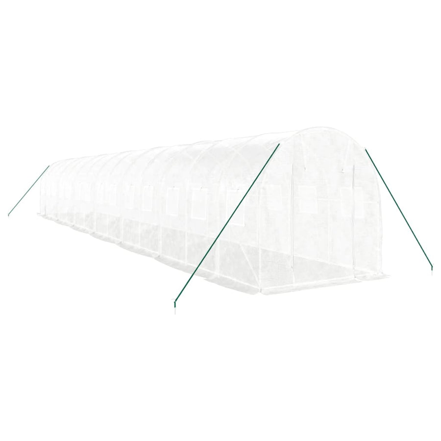 Greenhouse with Steel Frame White 28 m? 14x2x2 m