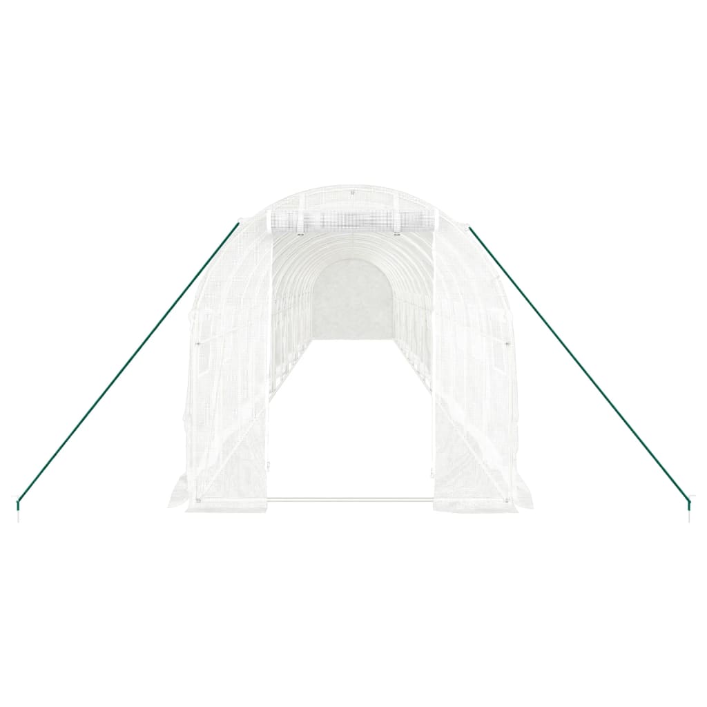 Greenhouse with Steel Frame White 28 m? 14x2x2 m