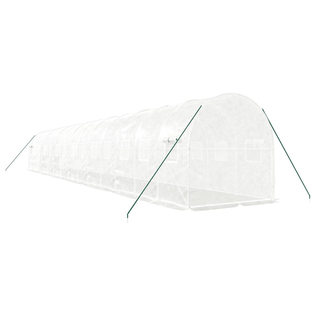Greenhouse with Steel Frame White 28 m? 14x2x2 m