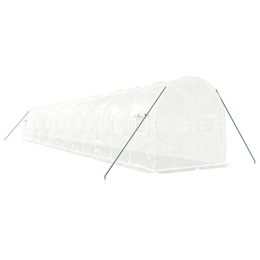 Greenhouse with Steel Frame White 28 m? 14x2x2 m