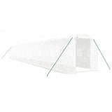Greenhouse with Steel Frame White 32 m² 16x2x2 m - Front View