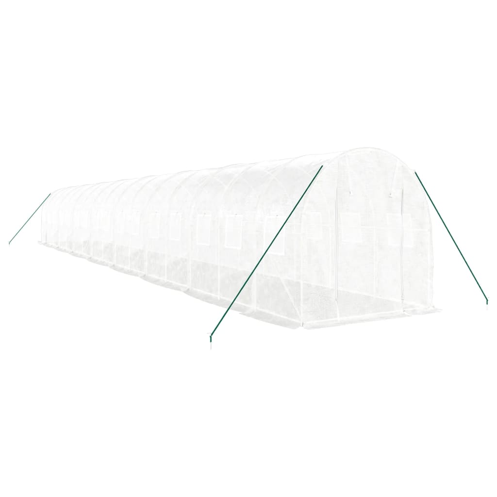 Greenhouse with Steel Frame White 32 m? 16x2x2 m