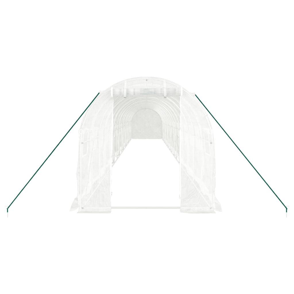 Greenhouse with Steel Frame White 32 m? 16x2x2 m
