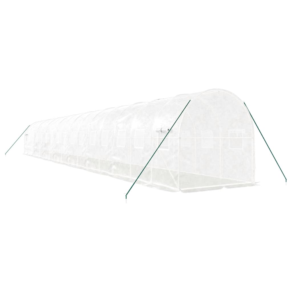 Greenhouse with Steel Frame White 32 m? 16x2x2 m