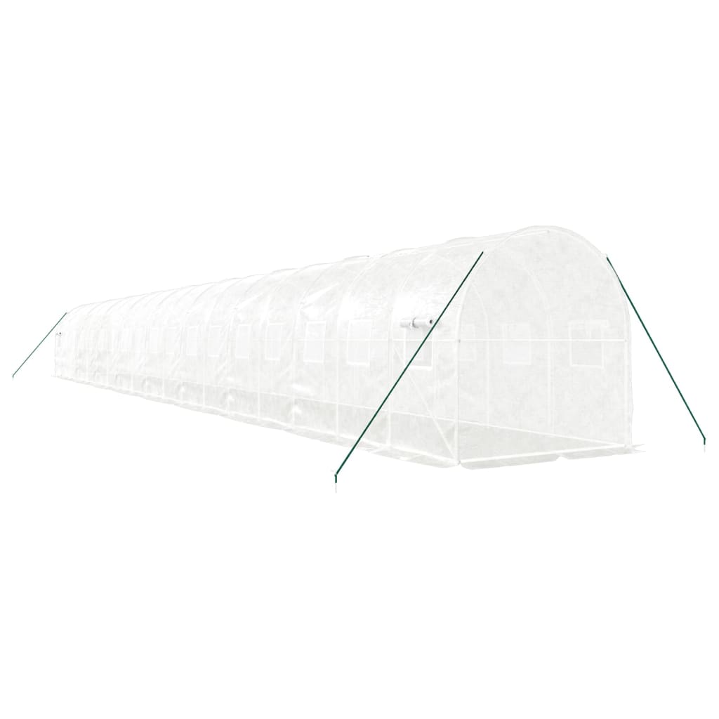 Greenhouse with Steel Frame White 36 m? 18x2x2 m