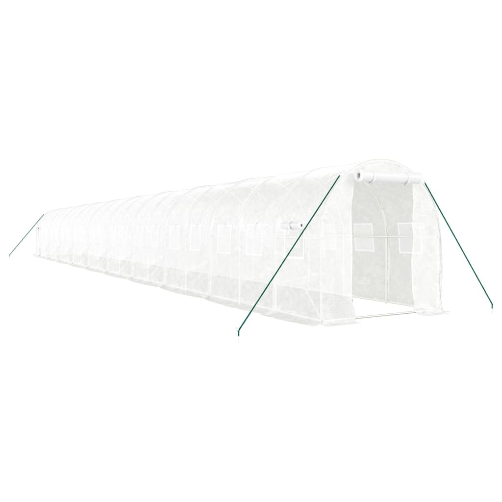 Greenhouse with Steel Frame White 40 m? 20x2x2 m