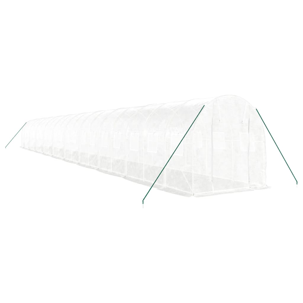 Greenhouse with Steel Frame White 40 m? 20x2x2 m