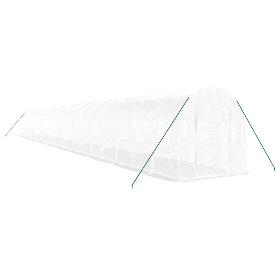 Greenhouse with Steel Frame White 40 m? 20x2x2 m