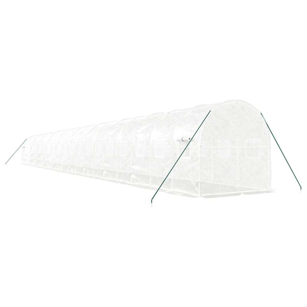 Greenhouse with Steel Frame White 40 m? 20x2x2 m