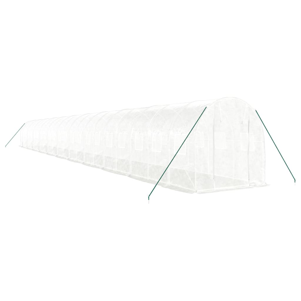 Greenhouse with Steel Frame White 44 m? 22x2x2 m
