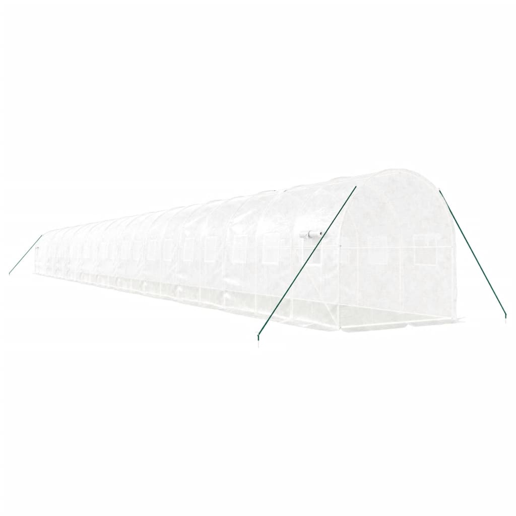 Greenhouse with Steel Frame White 44 m? 22x2x2 m