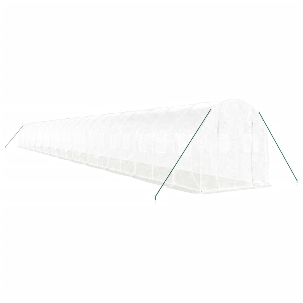 Greenhouse with Steel Frame White 48m² 24x2x2 m